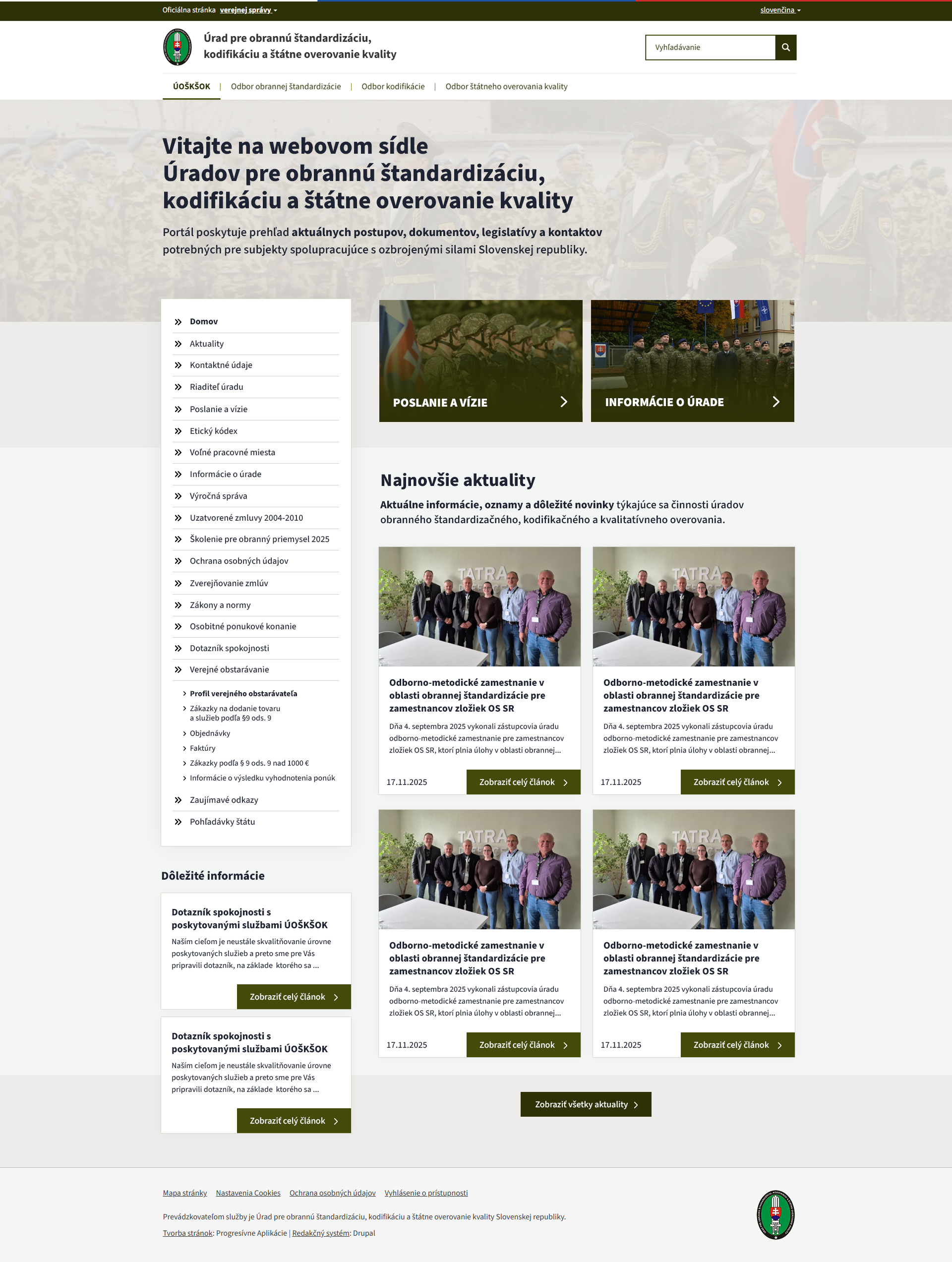 Chystáme modernú web stránku pre Úrad pre obrannú štandardizáciu